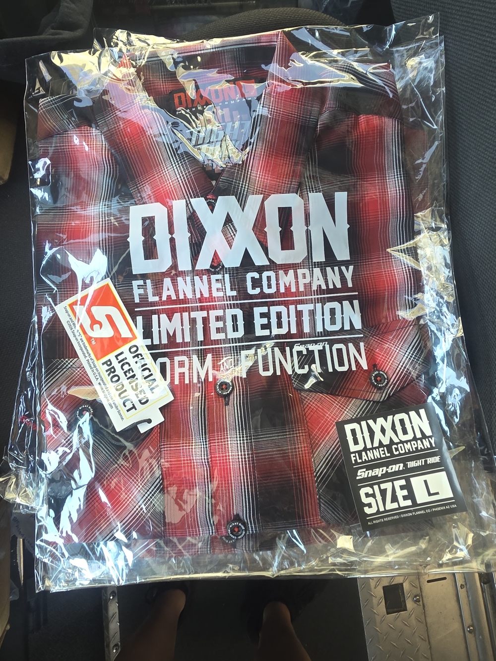 DIXXON X Snap-On Red and Black Plaid Flannel Button-Down Shirt